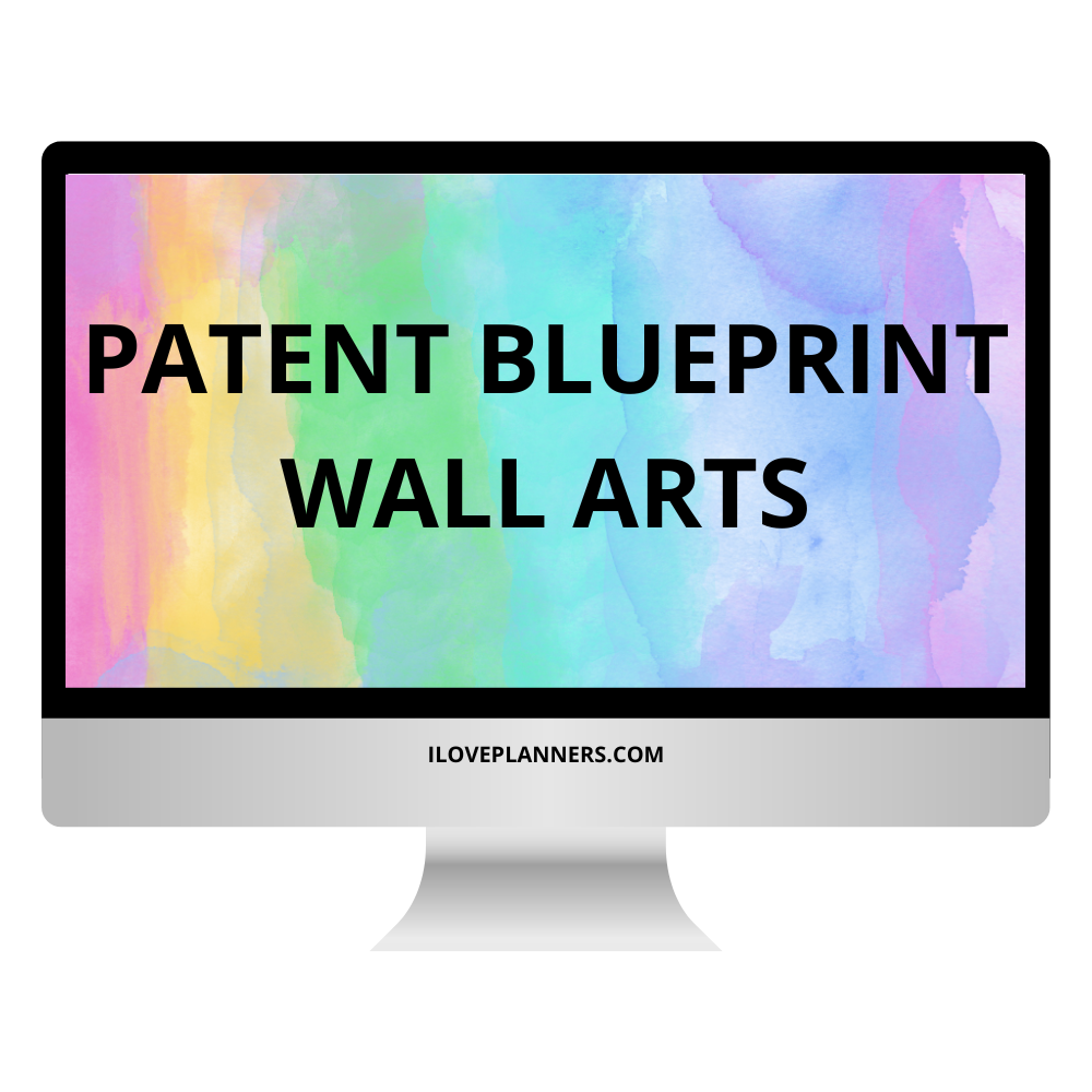 PATENT BLUEPRINT WALL ARTS I LOVE PLANNERS