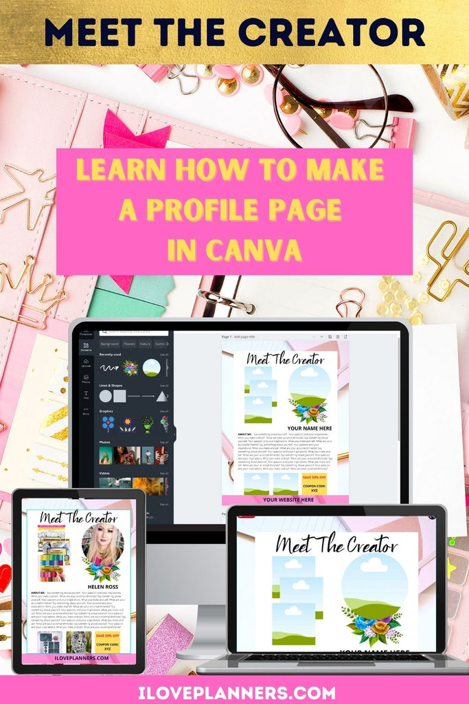 LEARN HOW TO CREATE A PROFILE PAGE - "MEET THE CREATOR"