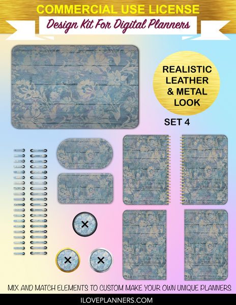 Burgundy and Gold Tiger Digital Planners, Cover Kit, Spirals, Coils, Customize Your Digital Planners, Commercial Use OK, Digital Planners, Digital Journals, Compatible for PC, Mac, CANVA. #152