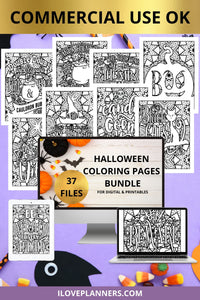 Halloween Coloring Book/ Printable Coloring Pages/ DIY Posters/ Crafts/ Coloring Book/ Digital Download/ Instant Download