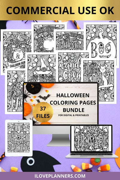 Halloween Coloring Book/ Printable Coloring Pages/ DIY Posters/ Crafts/ Coloring Book/ Digital Download/ Instant Download