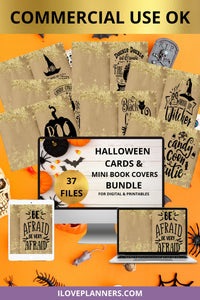 Halloween Cards/ Printable Cards/ DIY Cards/ Crafts/ Party Supply/ Digital Download/ Instant Download