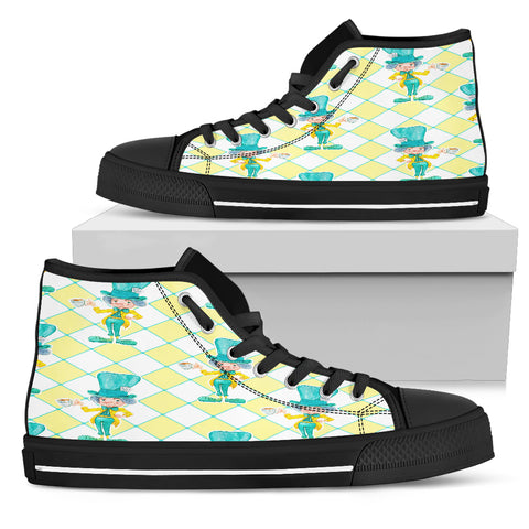 The Mad Hatter Alice In Wonderland Women High Top Shoes