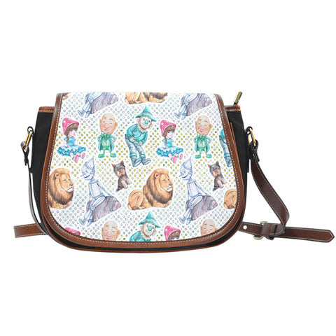 Wizard Of Oz Themed Design 13 Crossbody Shoulder Canvas Leather Saddle Bag