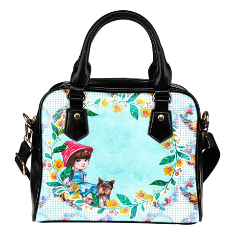 Wizard Of Oz Themed Design B2 Women Fashion Shoulder Handbag Black Vegan Faux Leather