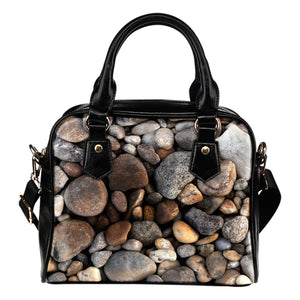 Nature Themed Design B1 Women Fashion Shoulder Handbag Black Vegan Faux Leather