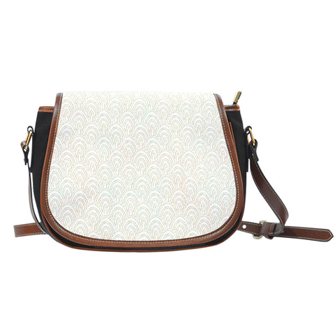 Crafter Fashion Themed Design A1 Crossbody Shoulder Canvas Leather Saddle Bag