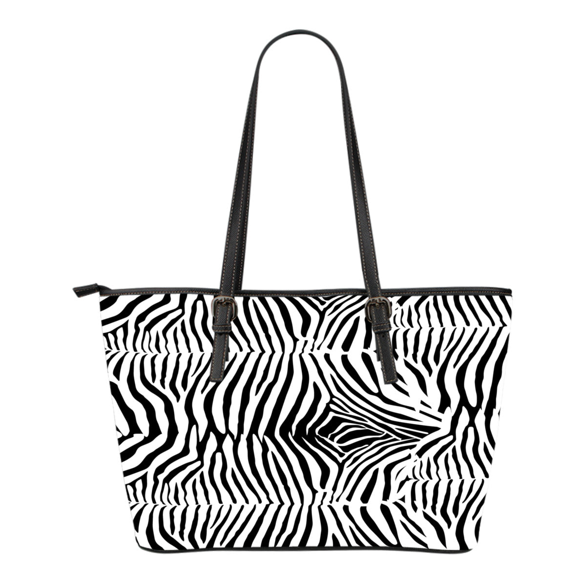 Animal Print BW Themed Design C5 Women Small Leather Tote Bag