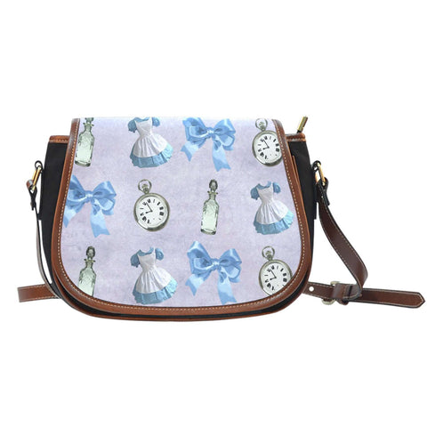 Alice Shrink Bottle Crossbody Shoulder Canvas Leather Saddle Bag