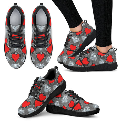 Hearts and Diamonds Women Athletic Sneakers