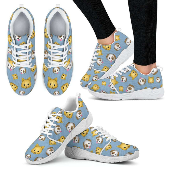 Emoji Cats And Dogs Womens Athletic Sneakers