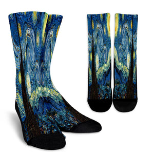 Vincent Van Gogh Starry Night Crew Socks - STUDIO 11 COUTURE
