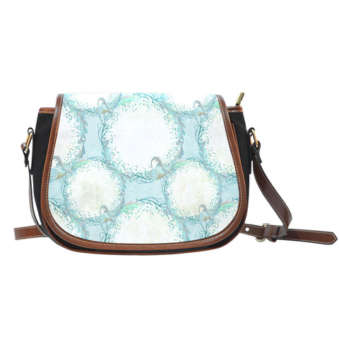 Summer Mermaid Themed Design 8 Crossbody Shoulder Canvas Leather Saddle Bag