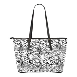 Animal Print BW Themed Design C3 Women Small Leather Tote Bag