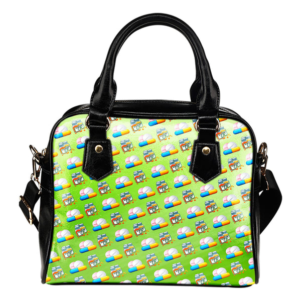 Doctor Themed Design #8 Women Fashion Shoulder Handbag Black Vegan Faux Leather