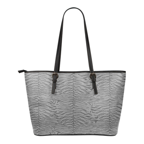 Animal Print BW Themed Design C3b Women Small Leather Tote Bag
