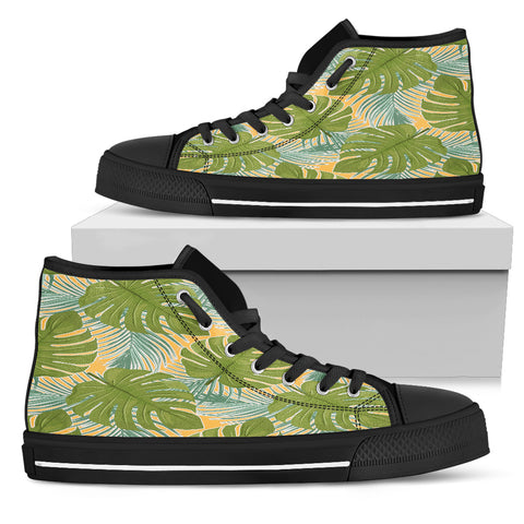 Tropical Palm Leaves Women High Top Shoes - STUDIO 11 COUTURE