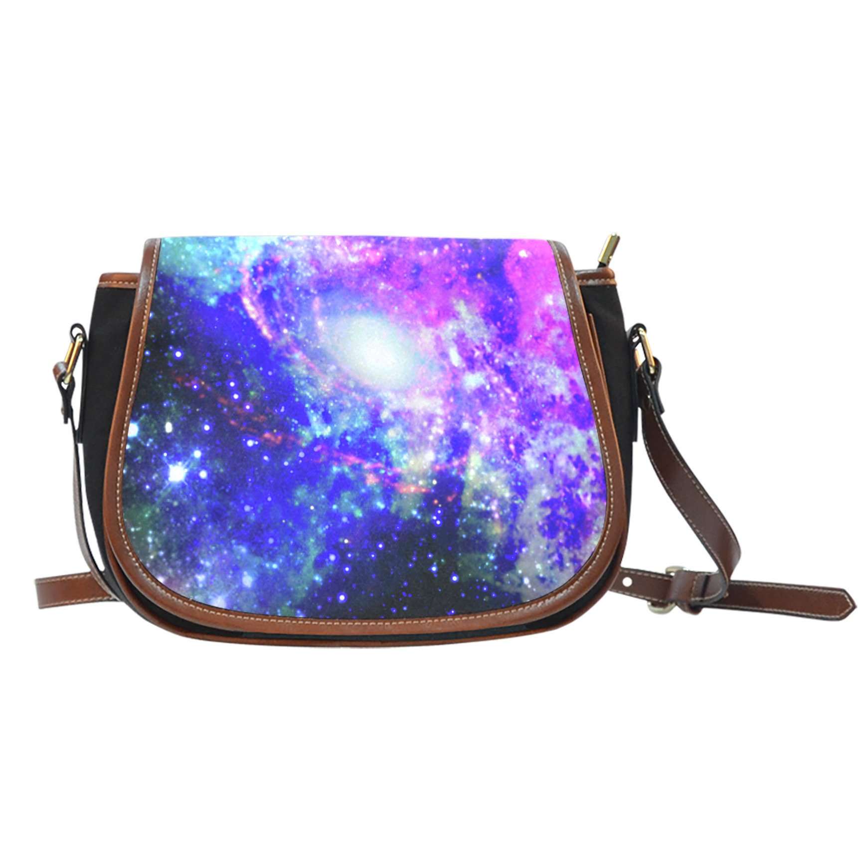 Galaxy 1 Crossbody Shoulder Canvas Leather Saddle Bag - STUDIO 11 COUTURE