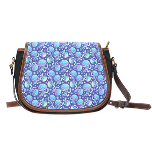 Jelly Fish Under The Sea Crossbody Shoulder Canvas Leather Saddle Bag