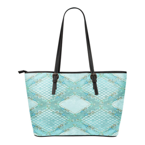Summer Mermaid Themed Design C13 Women Small Leather Tote Bag
