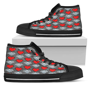 Hearts and Diamonds Women High Top Shoes - STUDIO 11 COUTURE