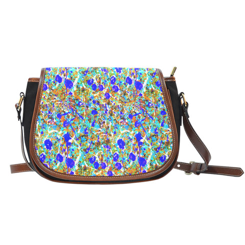 Candy Themed Design #8b Crossbody Shoulder Canvas Leather Saddle Bag