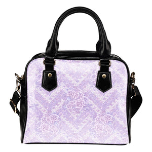 Lady Butterfly Themed Design B6 Women Fashion Shoulder Handbag Black Vegan Faux Leather