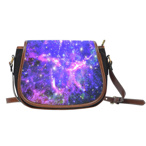 Galaxy 3 Crossbody Shoulder Canvas Leather Saddle Bag - STUDIO 11 COUTURE
