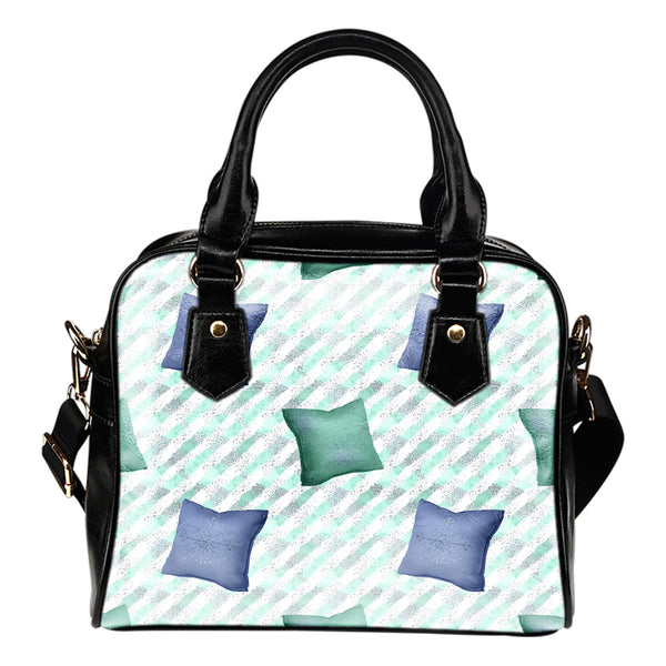 Christmas Themed Design B2 Women Fashion Shoulder Handbag Black Vegan Faux Leather