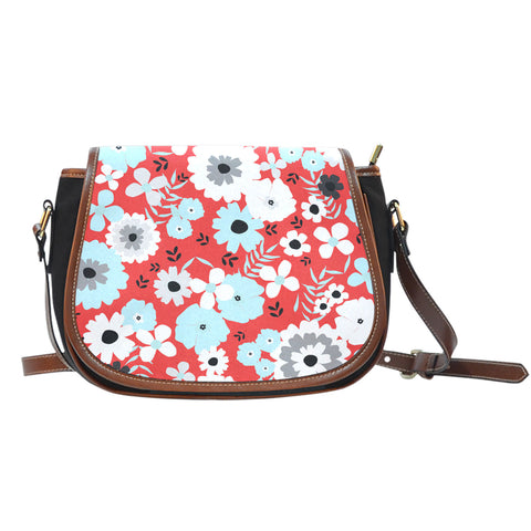 Betty (B6) Crossbody Shoulder Canvas Leather Saddle Bag