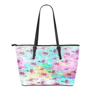 Spring Paper Themed Design C3 Women Small Leather Tote Bag