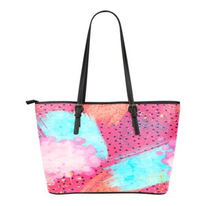 80s Fashion Themed Design C14 Women Small Leather Tote Bag