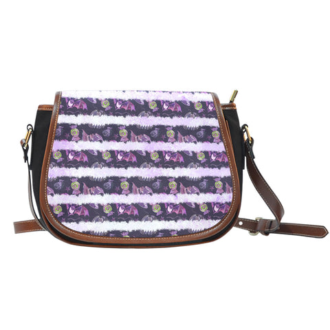 Witch Themed Design 5 Crossbody Shoulder Canvas Leather Saddle Bag
