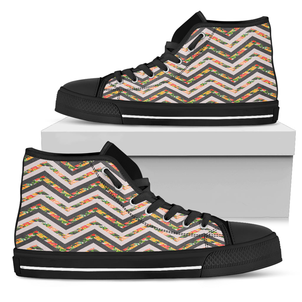 Awesome Zigzag Floral Spring Women High Top Shoes