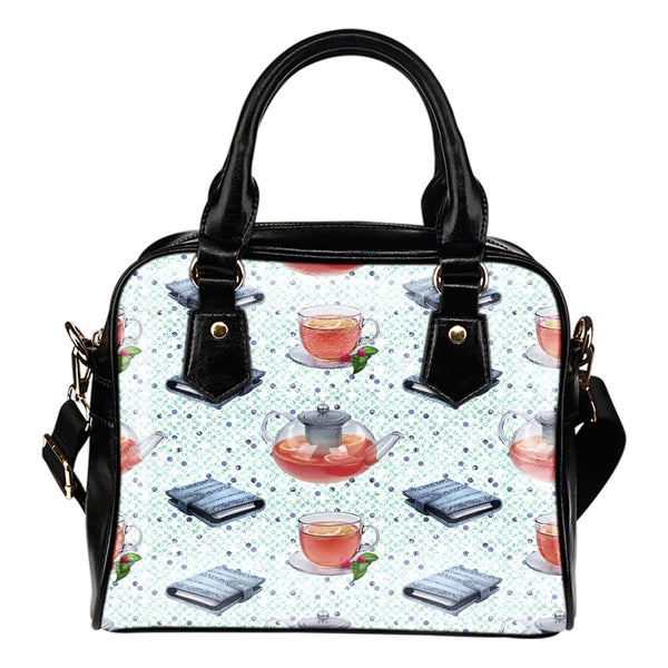 Christmas Themed Design B4 Women Fashion Shoulder Handbag Black Vegan Faux Leather