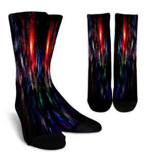 Red Space Galaxy Crew Socks
