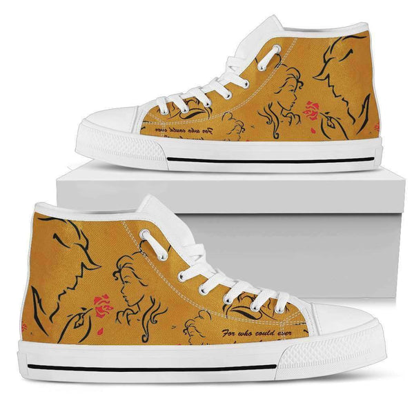Beauty And The Beast Love Womens High Top Shoes