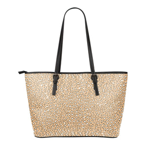 Leopard Print Themed Design C4 Women Large Leather Tote Bag