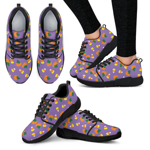 Purple Candy Corn Halloween Women Athletic Sneakers