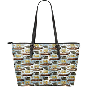 Candy Themed Design C9 Women Large Black Faux Leather Tote Bag