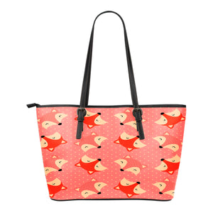 Fox 3 Themed Design C12 Women Large Leather Tote Bag