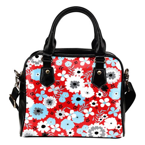 Betty Boop Themed Design B1 Women Fashion Shoulder Handbag Black Vegan Faux Leather