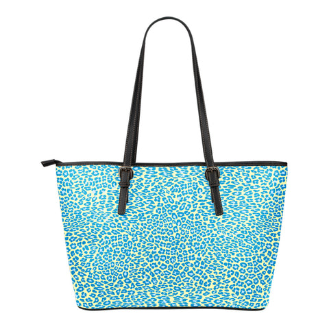 Leopard Print Themed Design C10 Women Large Leather Tote Bag