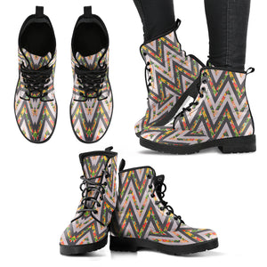 Awesome Zigzag Floral Spring Women Leather Boots