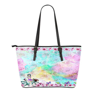 Spring Paper Themed Design C6 Women Small Leather Tote Bag