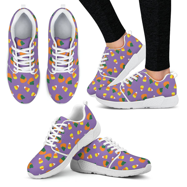 Purple Candy Corn Halloween Women Athletic Sneakers