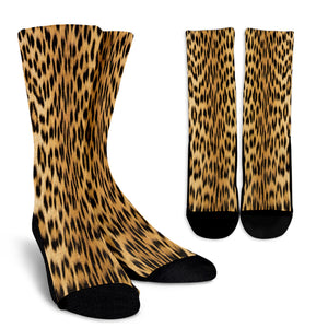 Cheetah Skin Crew Socks