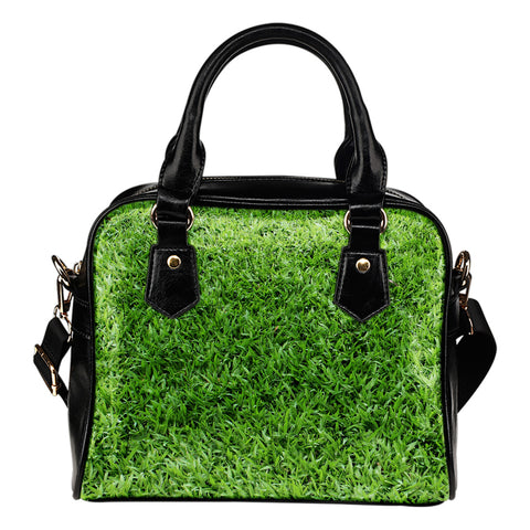 Nature Themed Design B2 Women Fashion Shoulder Handbag Black Vegan Faux Leather