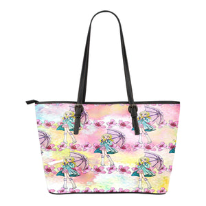 Spring Paper Themed Design C8 Women Small Leather Tote Bag