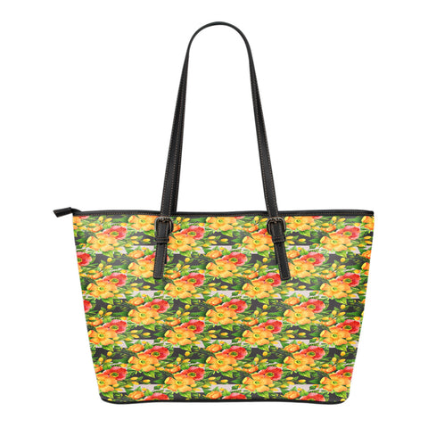 Floral Springs Themed Design C11 Women Large Leather Tote Bag